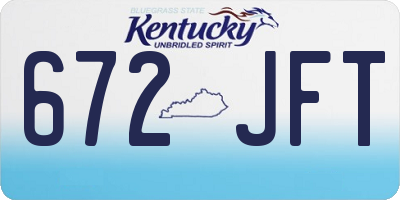 KY license plate 672JFT