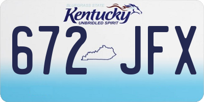 KY license plate 672JFX