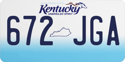 KY license plate 672JGA