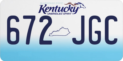 KY license plate 672JGC