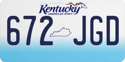 KY license plate 672JGD
