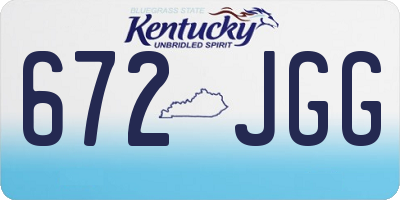 KY license plate 672JGG