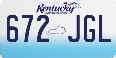 KY license plate 672JGL