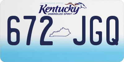 KY license plate 672JGQ