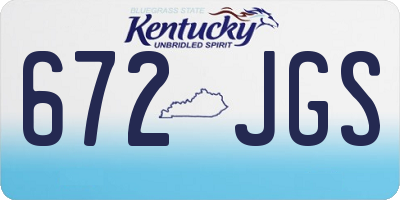 KY license plate 672JGS