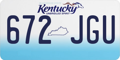 KY license plate 672JGU
