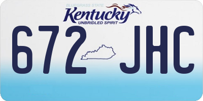KY license plate 672JHC