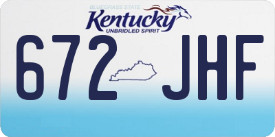 KY license plate 672JHF