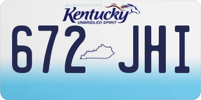 KY license plate 672JHI