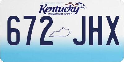 KY license plate 672JHX