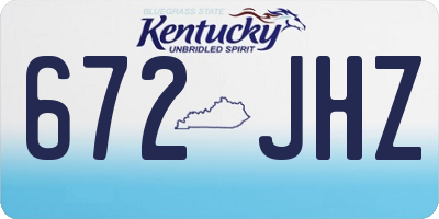 KY license plate 672JHZ