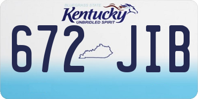 KY license plate 672JIB