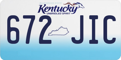 KY license plate 672JIC