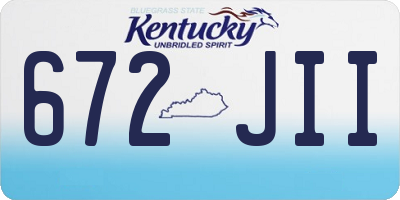 KY license plate 672JII