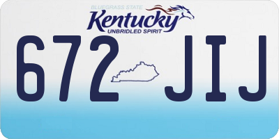 KY license plate 672JIJ