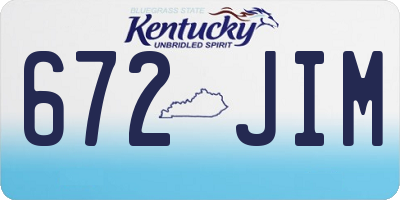 KY license plate 672JIM
