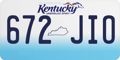 KY license plate 672JIO