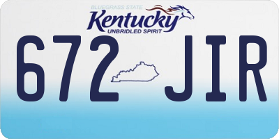 KY license plate 672JIR