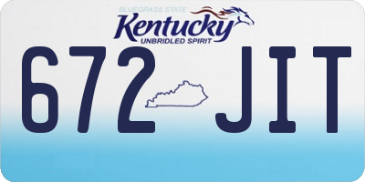 KY license plate 672JIT