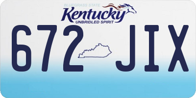 KY license plate 672JIX