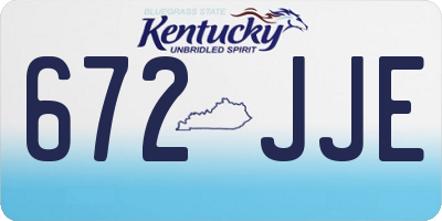 KY license plate 672JJE