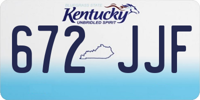 KY license plate 672JJF