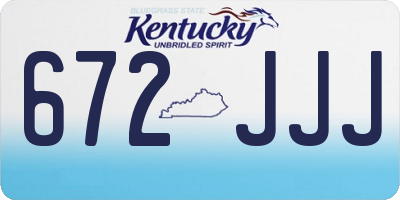 KY license plate 672JJJ