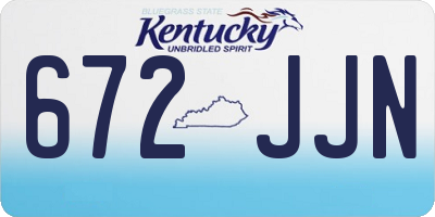 KY license plate 672JJN