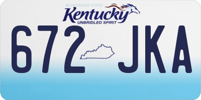 KY license plate 672JKA