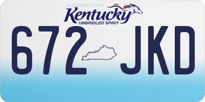 KY license plate 672JKD