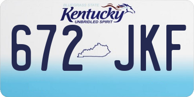 KY license plate 672JKF