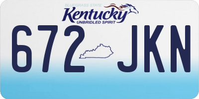 KY license plate 672JKN