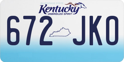 KY license plate 672JKO