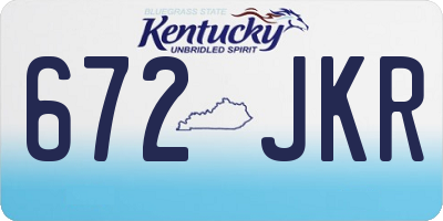 KY license plate 672JKR