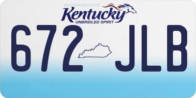 KY license plate 672JLB