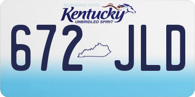 KY license plate 672JLD