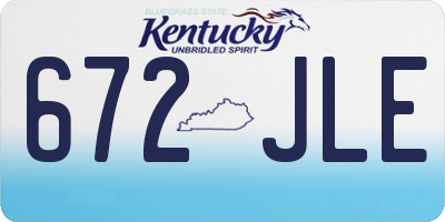 KY license plate 672JLE