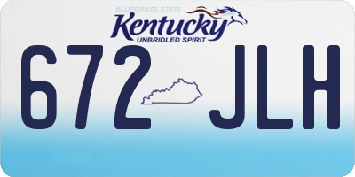 KY license plate 672JLH