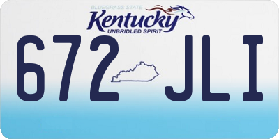 KY license plate 672JLI