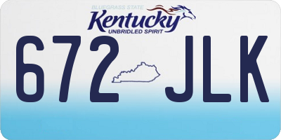 KY license plate 672JLK