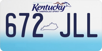 KY license plate 672JLL