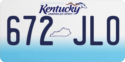 KY license plate 672JLO