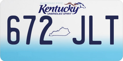 KY license plate 672JLT