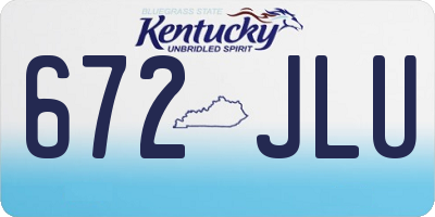 KY license plate 672JLU
