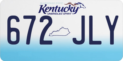 KY license plate 672JLY