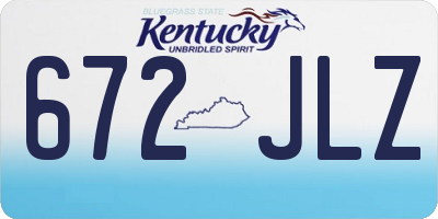 KY license plate 672JLZ
