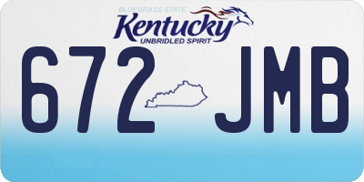 KY license plate 672JMB