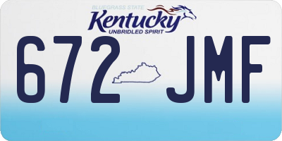KY license plate 672JMF