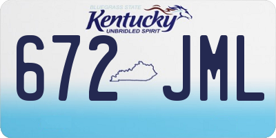 KY license plate 672JML