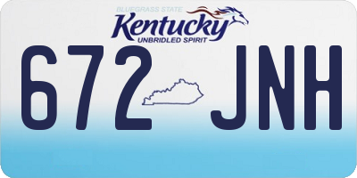 KY license plate 672JNH